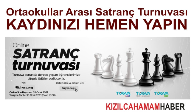 TÜGVA Ortaokullar Arası Online  Satranç Turnuvası Başlıyor