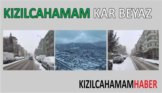Kızılcahamam'a kar yağışı devam ediyor 