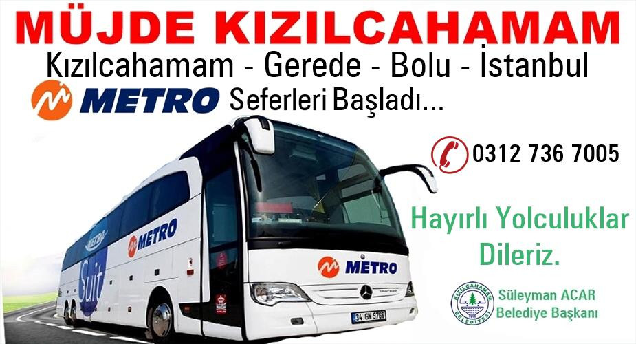 Kızılcahamam - İstanbul Metro Seferleri Başladı