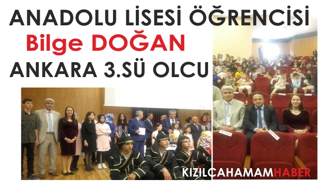 Anadolu Lisesi Öğrencisi Bilge Doğan Ankara 3.sü Oldu