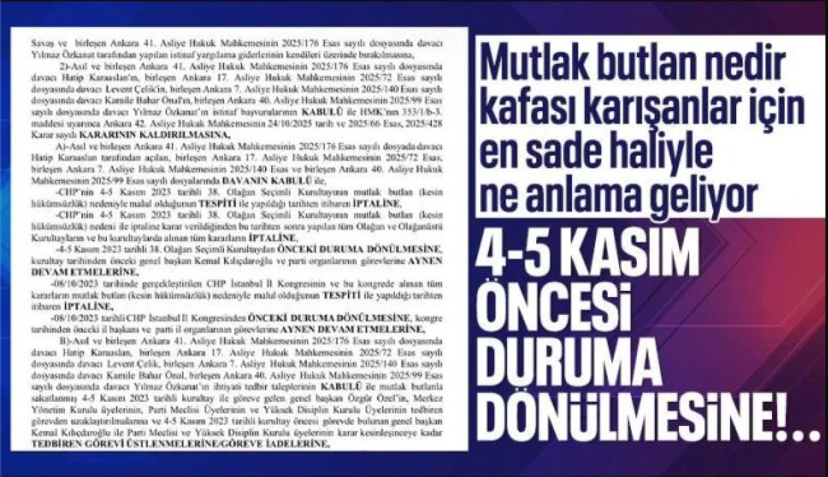 CHP'de 'mutlak butlan' kararının gerek&ccedil;eleri