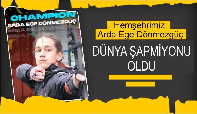 Hemşehrimiz Arda Ege D&Ouml;NMEZG&Uuml;&Ccedil; D&uuml;nya Şampiyonu Oldu
