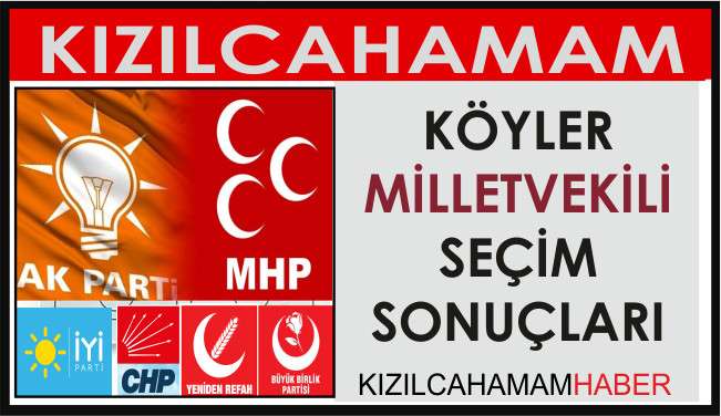 Kızılcahamam Köyler Milletvekili Seçim Sonuçları 