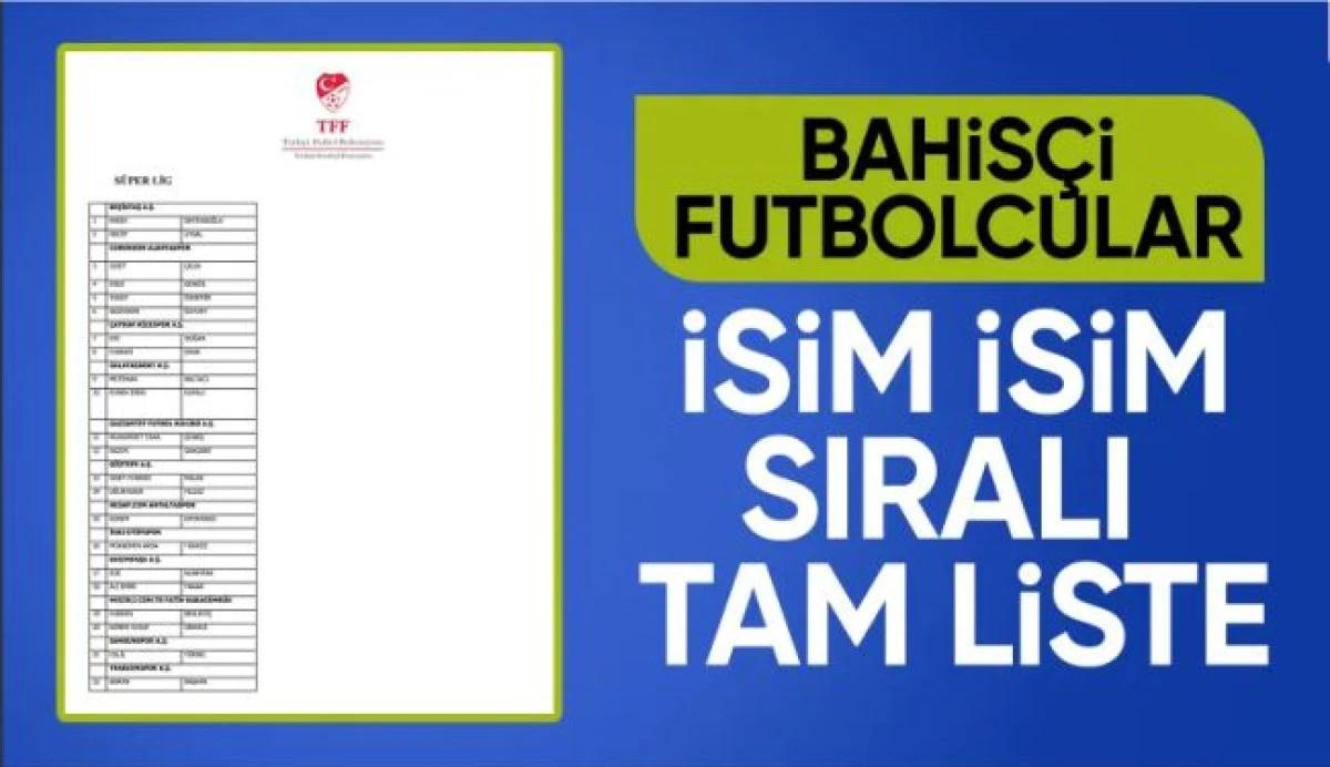 TFF, bahis oynayan futbolcuları PFDK'ya sevk etti